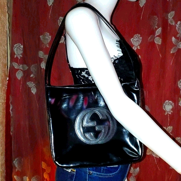 🖤AUTHENTIC Vintage GUCCI Black Patent Leather Purse Excellent Used Condition 🖤 - Picture 4 of 16
